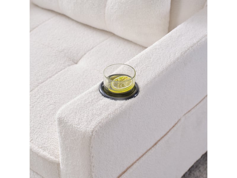  Fauteuil convertible blanc 1 place - canapé lit multifonction avec rangement intégré et usb  - Conforama E