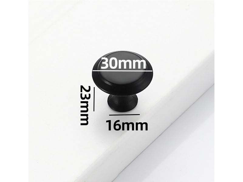 Jeu de 12 poignées noires mates de 30 mm, poignées vintage modernes pour portes de tiroirs, cuisine et placard à vêtements - Conforama A
