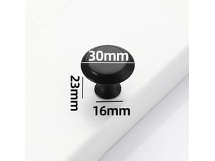 Jeu de 12 poignées noires mates de 30 mm, poignées vintage modernes pour portes de tiroirs, cuisine et placard à vêtements