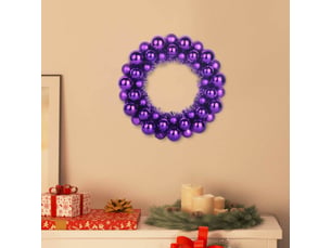 Couronnes de boules de noël 2 pcs lilas 33 x 33 x 7 cm