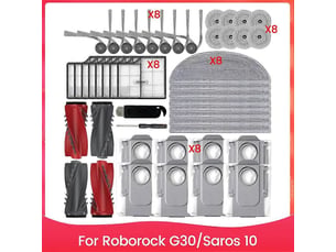 For roborock g30 saros 10 robot vacuum accessories replacement parts main brush side brush filter dust bag mop cloth