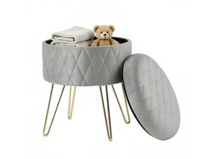 Pouf / repose pied gris