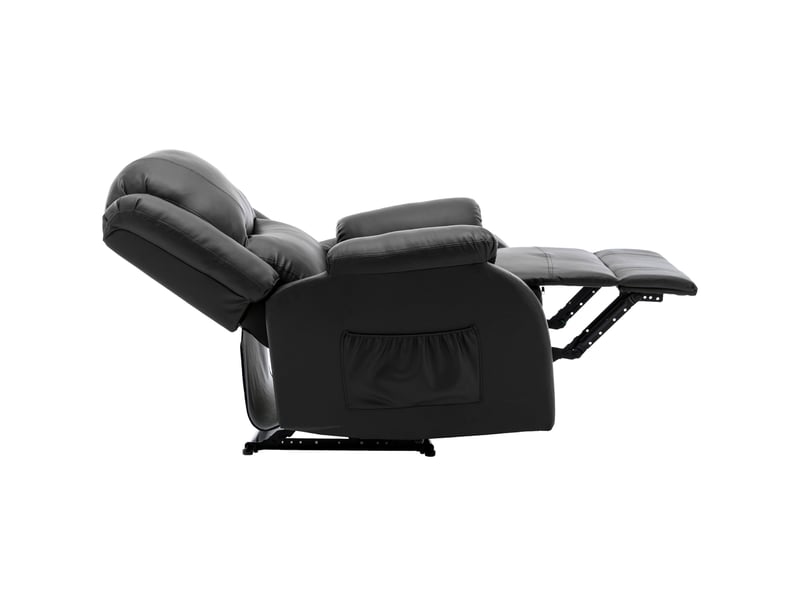 Fauteuil inclinable - fauteuil individuel - fauteuils tv, chaises longues extensibles - poches latérales - en similicuir - noir - Conforama A