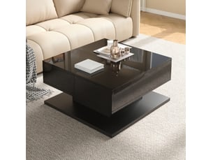 Table basse carré(e) coloris noir <strong>MODFU</strong> <strong></strong> - 72 cmx72 cm
