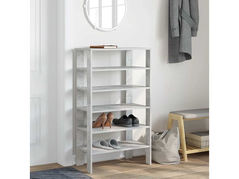  Meuble à chaussures, étagère à chaussures gris béton 61x32x105 cm bois d'ingénierie  - Conforama C