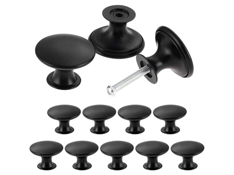  Paquet de 24 poignées rondes noires de 30 mm, poignées élégantes et anciennes pour meubles  - Conforama E