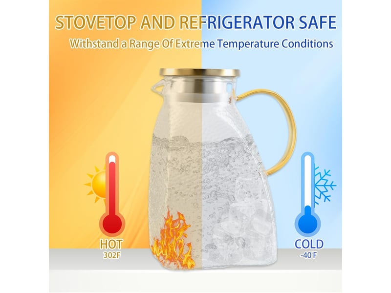  Carafe en verre borosilicate 1,8 l pour infuseur fruit,thé glacé,café chaud,lait  - Conforama E