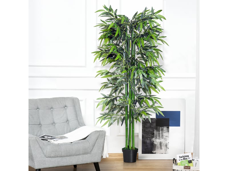  Plante de bambou artificielle en pot de 180 cm pour l'intérieur et l'extérieur  - Conforama C