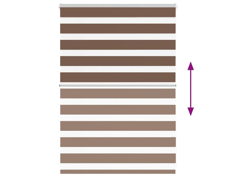  Store zèbre, store de fenêtre marron 95x100 cm largeur du tissu 90,9 cm polyester cf48743  - Conforama E