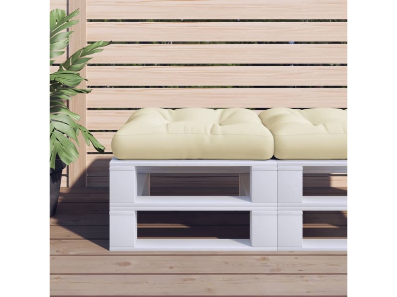  Coussin de palette, coussin de chaise, coussin de canapé crème 60x60x12 cm tissu cf55335  - Conforama B
