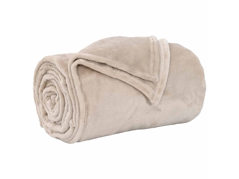 Couverture jetée de canapé 6 pcs beige 130x150 cm 2.98 kg polaire - Conforama D