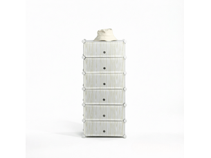 Armoire de rangement modulable 49x36,5x108 cm 6 compartiments métal blanc
