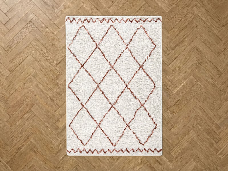 Bobochic tapis poils longs simon motifs graphiques beige 200x290 SIMON - Conforama B