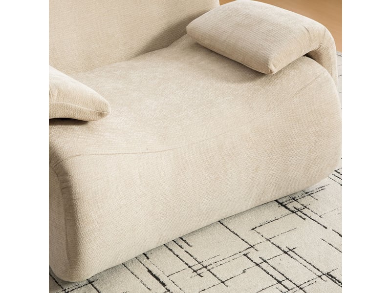  Canapé modulable structure modulable tissu chenille mousse 30d hautement élastique déplacement facile base antidérapante coloris kaki clair  - Conforama C