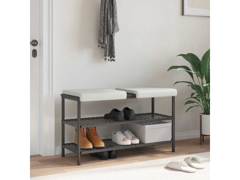  Lot de 2 coussins de banc, coussins d'assise, coussins pour chaisecanapé simili cuir blanc profondeur 35 cm cf52486  - Conforama B