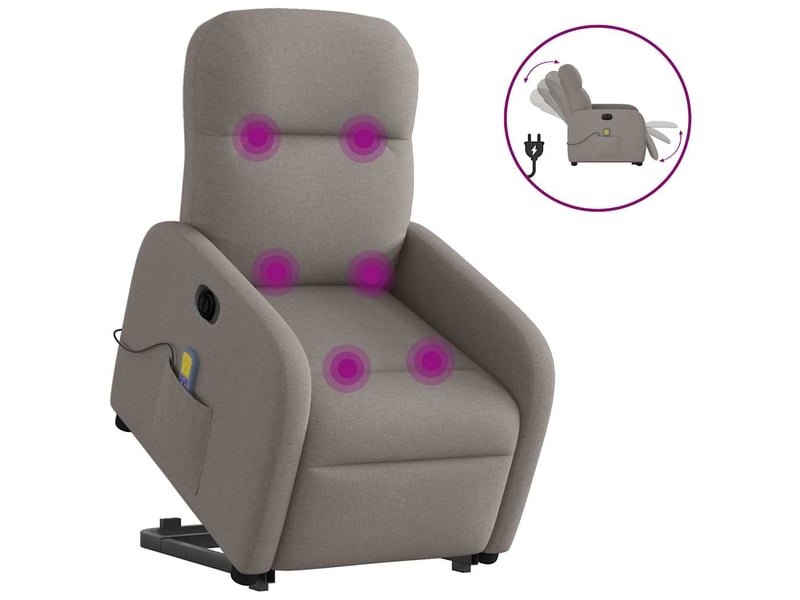  Fauteuil inclinable de massage électrique, fauteuil relax taupe tissu shl81659  - Conforama B