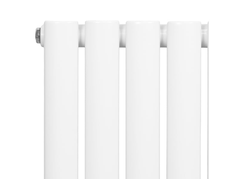 Radiateur à colonnes ovales & vannes 1 panneau 600 x 1200 mm en acier carbone blanc chauffage centrale moderne horizontale monté sur mur cuisine 40497 - Conforama C