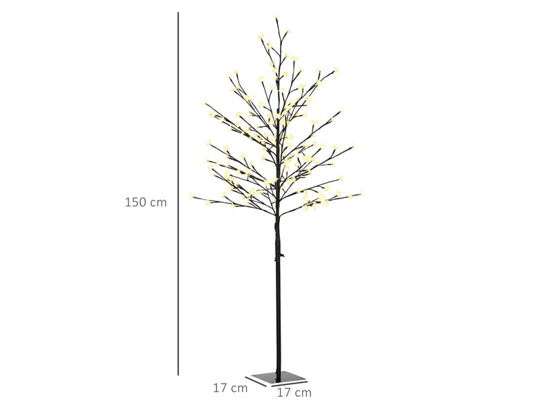  Lampe décorative d'intérieur en forme d'arbre à fleurs de cerisier, avec 150 led, 17 x 17 x 150 cm, noire  - Conforama E