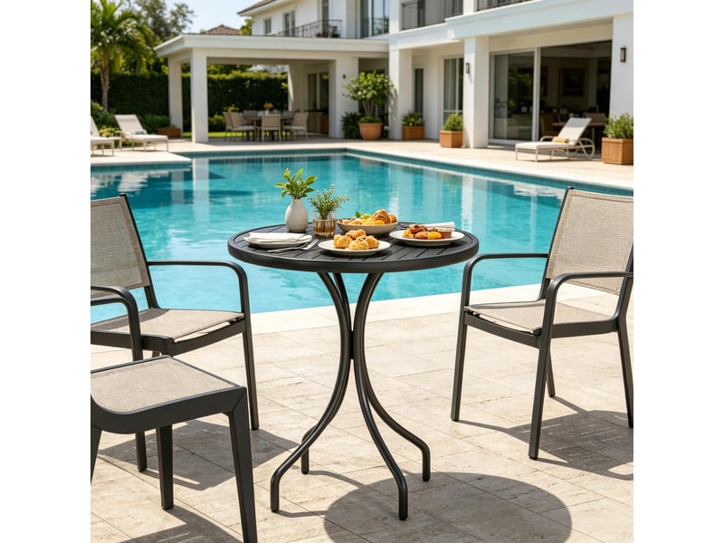 Table bistrot rond moderne, table d’appoint jardin, patio extérieur, table accent élégante - Conforama D