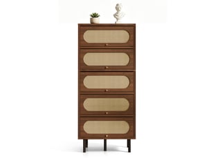 Buffet 5 porte(s) 0 tiroir(s) <strong>OKWISH</strong> <strong></strong> - 80 cm coloris bois foncé