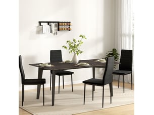 Lot de 4 chaises de salle à manger 41x50x97 cm sans accoudoirs, en métal noir