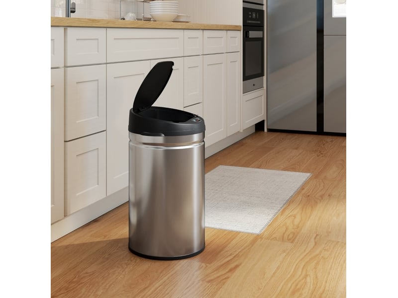  Poubelle à capteur 30 l en acier inoxydable argenté avec fermeture silencieuse  - Conforama E