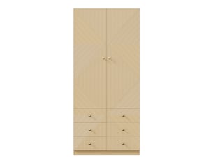 Armoire 2 porte(s) battante 6 tiroir(s) <strong>LEYTN</strong> <strong></strong> coloris naturel largeur 90 cm