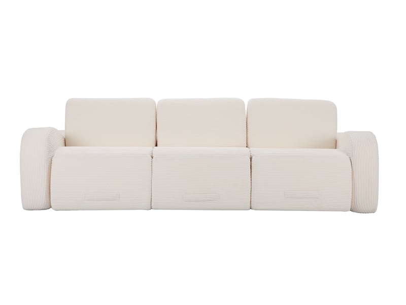  Canapé modulable 3 places 247x115x76 cm - canapé d’angle convertible - sofa cloud sans montage - fonction lit - velours côtelé - beige CozyNest - Conforama A