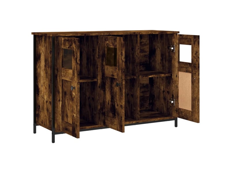  Buffet - bahut - meuble de rangement chêne fumé 100x35x70 cm bois d'ingénierie  - Conforama E