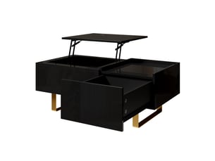Table basse rectangulaire coloris noir OOIILLEE Luxe haut de gamme - 50 cmx100 cm