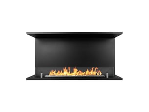 Trevi 90 - cheminée bioéthanol encastrable à trois faces 90x45x24,5 cm avec brûleur en acier de 1,5 litre