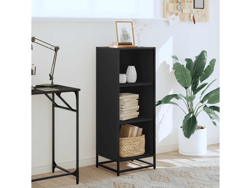  Bibliothèque, meuble de rangement salon noir 40x35x107,5 cm bois d'ingénierie  - Conforama C