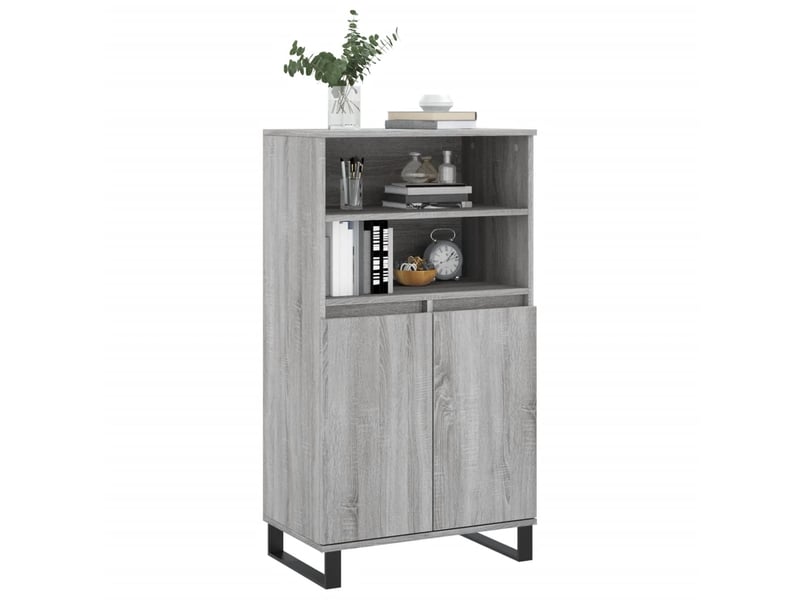  Buffet haut - bahut - meuble de rangement sonoma gris 60x36x110 cm bois d'ingénierie  - Conforama C
