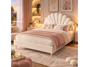 Lit 2 places 140x200 cm <strong>DAHUEN</strong>  <strong></strong> coloris beige