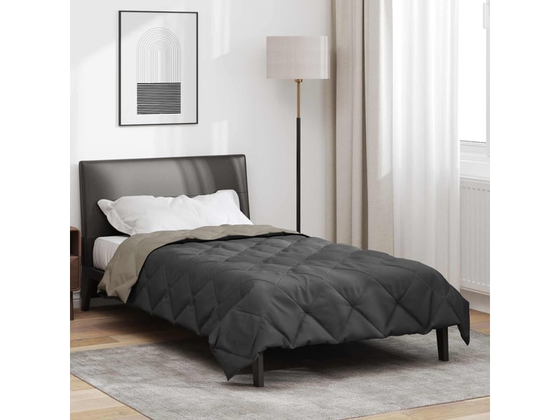  Duvet - couette complet toute l'année gris clair et anthracite microfibre  - Conforama B