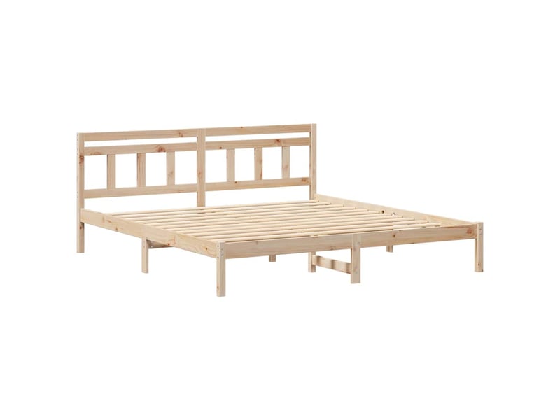  Lit double- lit adulte -  cadre de lit marron 180 x 200 cm pin massif  - Conforama C