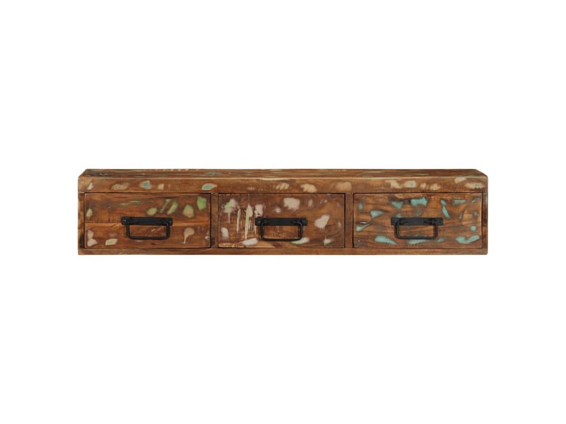  Meuble tv - banc tv - meuble de rangement mural 100x30x19 cm bois massif de récupération  - Conforama E