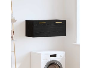 Meuble mural, rangement salon 80 x 36.5 x 35 cm bois d'ingénierie chêne noir shl3427