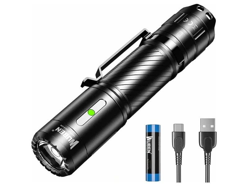 C3 lampe torche led rechargeable, 1200 lumens lampe de poche puissante, ip68 étanche lampe tactique - Conforama A