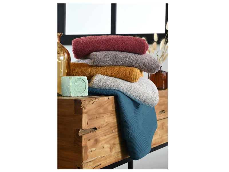 Serviette de toilette en coton lilas  - Conforama C