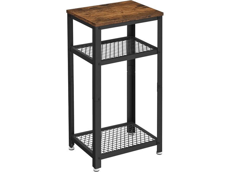  Table d'appoint haute style industriel rustique avec étagères grillagées let75bx  - Conforama A