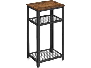 Table d'appoint haute style industriel rustique avec étagères grillagées let75bx