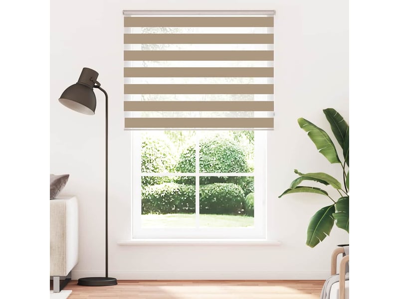  Store zèbre, store de fenêtre marron sable largeur du tissu 145,9 cm polyester cf48783  - Conforama A