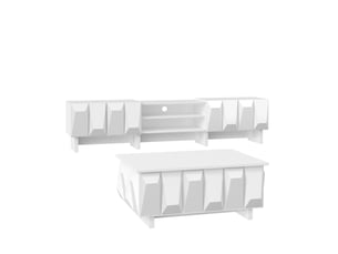 Meuble tv coloris blanc 180 cm MODENVIE  