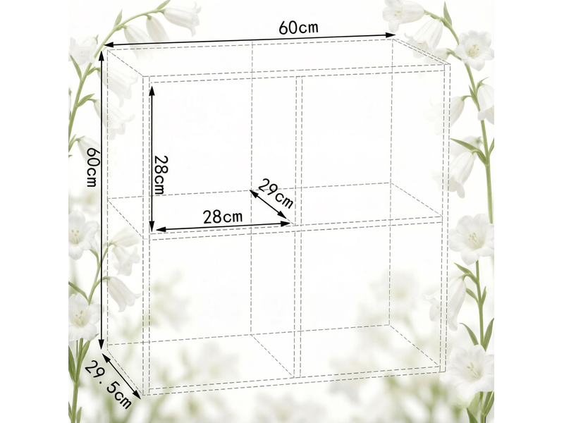  Étagère cube de rangement 59,6 x 59,8 x 29 cm – chêne clair – 4 compartiments ouverts, style nordique  - Conforama C