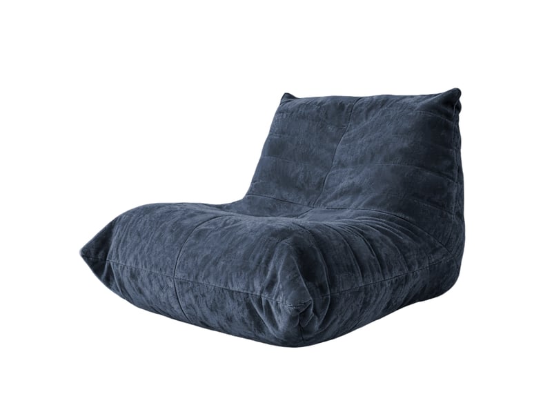  Pouf géant design chenille bleu - fauteuil de salon ergonomique et ultra doux pour chambre et salon - 90x100x80 cm  - Conforama A