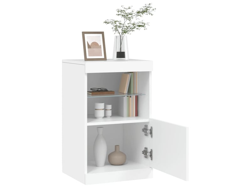 Buffet - bahut - meuble de rangement avec lumières led blanc 41x37x67 cm - Conforama E