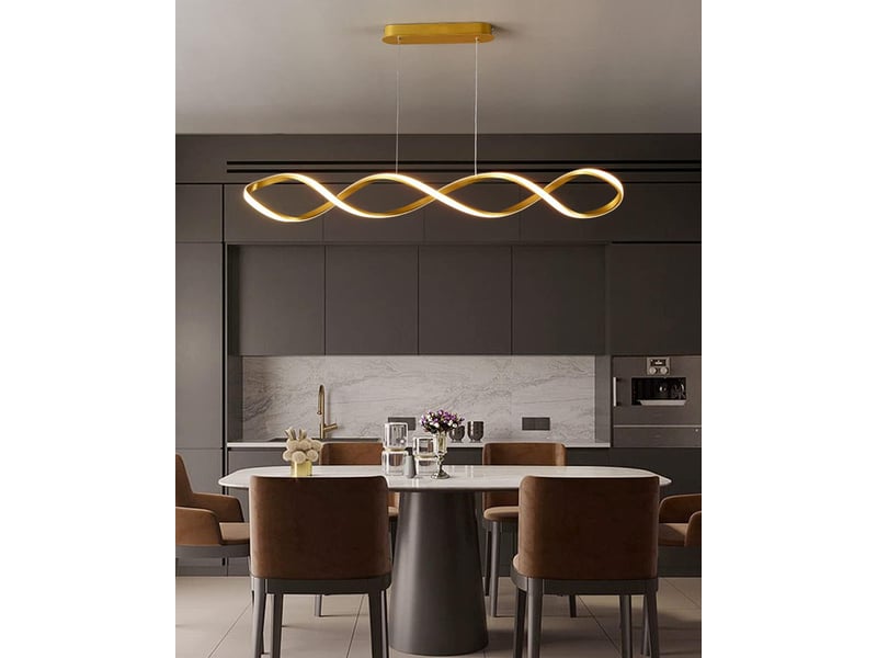  Lampe suspendue à led or l80cm trois couleurs de lumière  - Conforama B