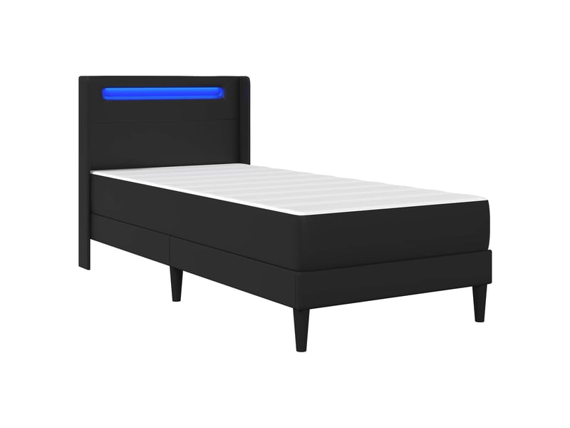  Lit simple- lit adulte -  cadre de lit avec matelas noir 100 x 200 cm simili cuir  - Conforama D