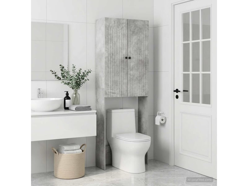 Armoire de toilette alkmaar gris béton 66x25.5x190 cm - Conforama C